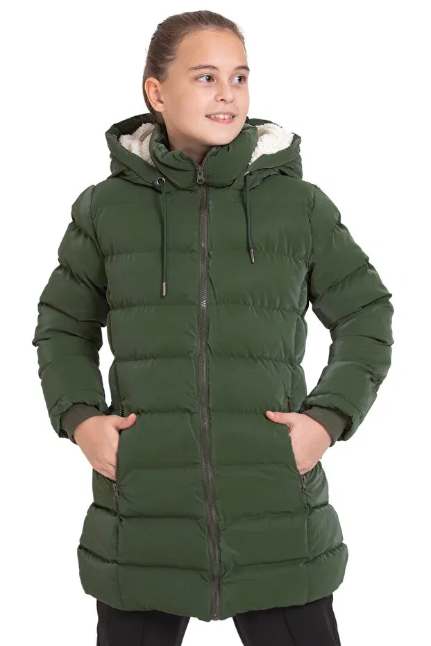 Детское пальто для девочек с капюшоном Care Garland, Green