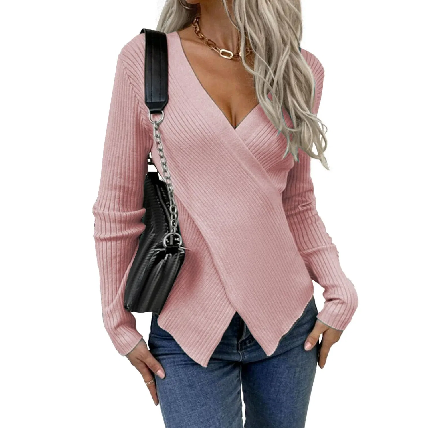 Женский свитер с длинным рукавом Twisted Knot, Pink