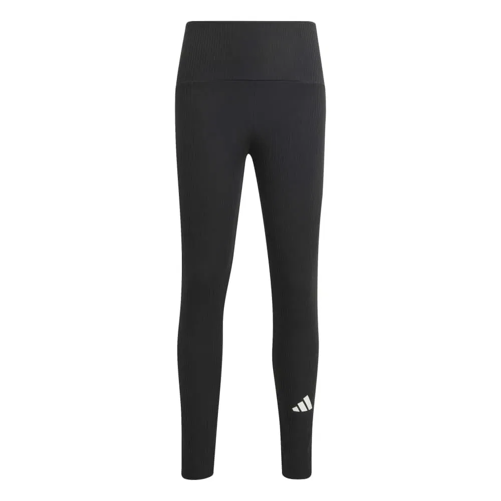 Детские леггинсы для девочек с принтом Collegiate Typography Adidas, Black — фото 3