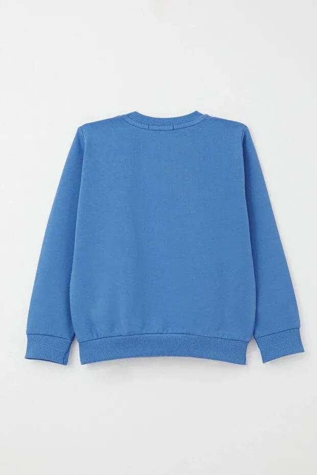 Детский комплект спортивной одежды для мальчиков с принтом Skateboarder Breeze, Saks Blue — фото 4