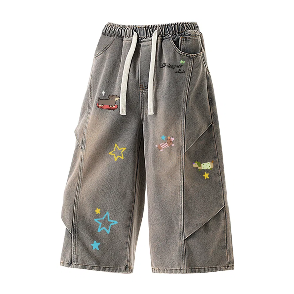 Детские джинсовые шорты с принтом Unisex Moderate PAL ONGACO, Yellow Mud
