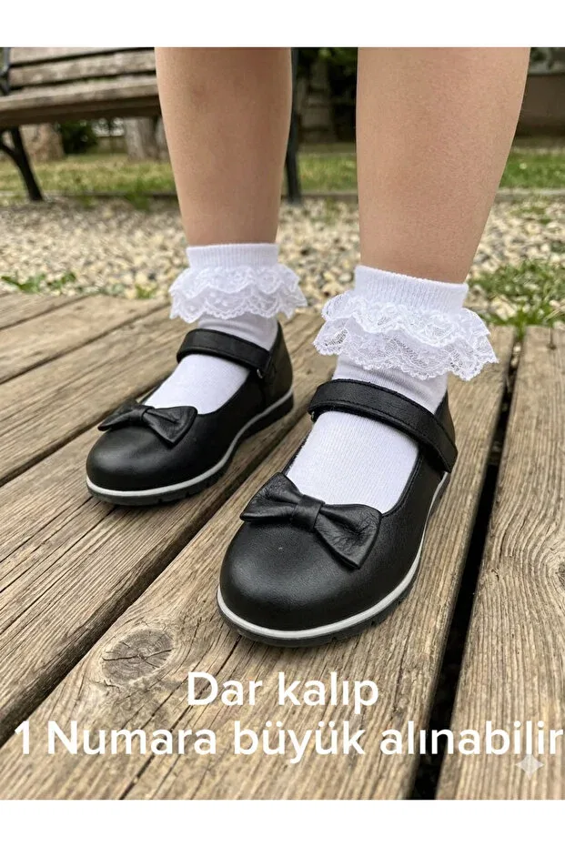 Детские балетки для девочек с ортопедической стелькой Nuh Kids, Black — фото 4