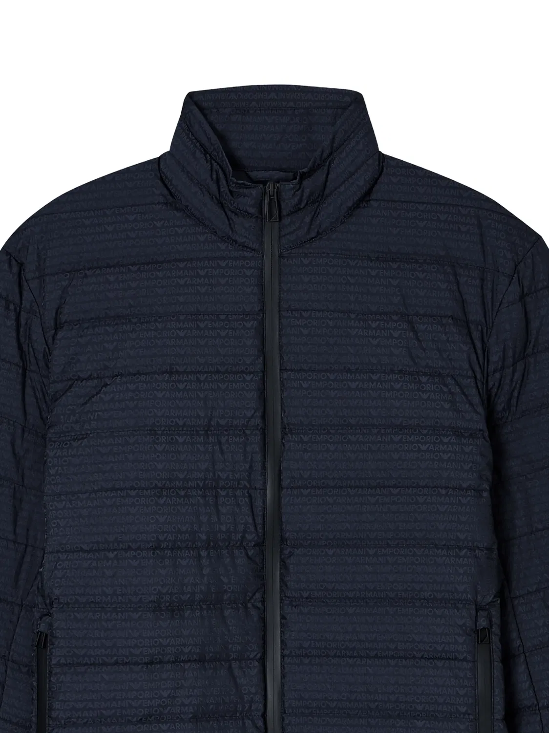 Пуховик с логотипом синего цвета Emporio Armani, синий — фото 2