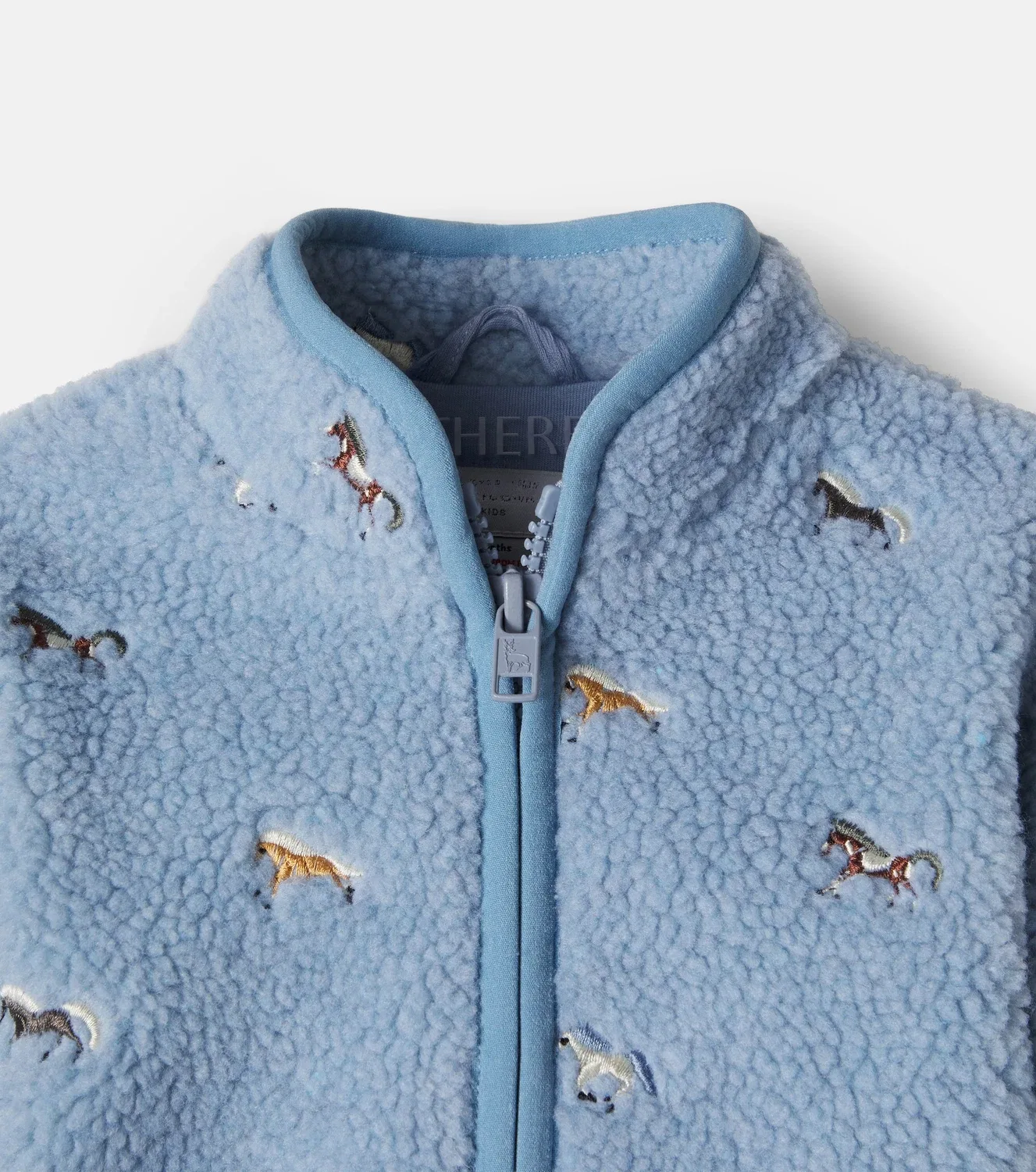 Детская флисовая куртка с вышивкой Stella Mccartney Kids, синий — фото 4