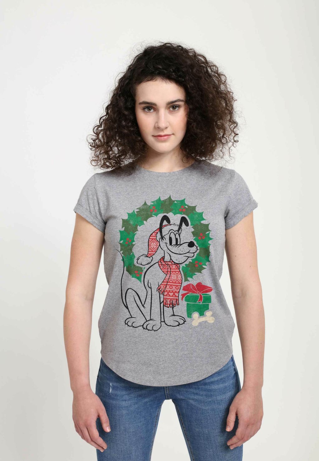 

Футболка с принтом MICKEY CLASSIC CHRISTMAS FAIRISLE PLUTO Henry Tiger, серый