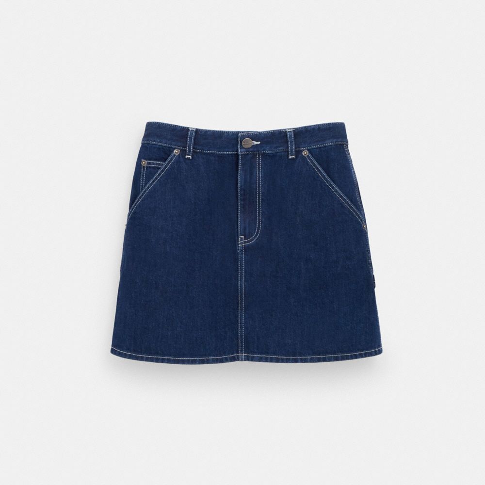 

Юбка из денима в стиле утилитаризма COACH, цвет dark denim
