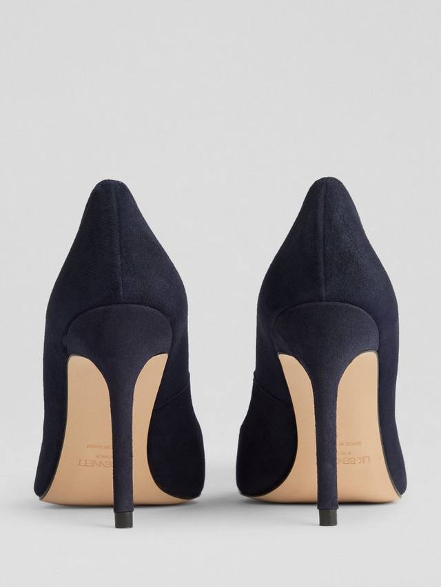 Туфли-лодочки с острым носом из замши цвета fern L.K.Bennett, Midnight Blue — фото 3