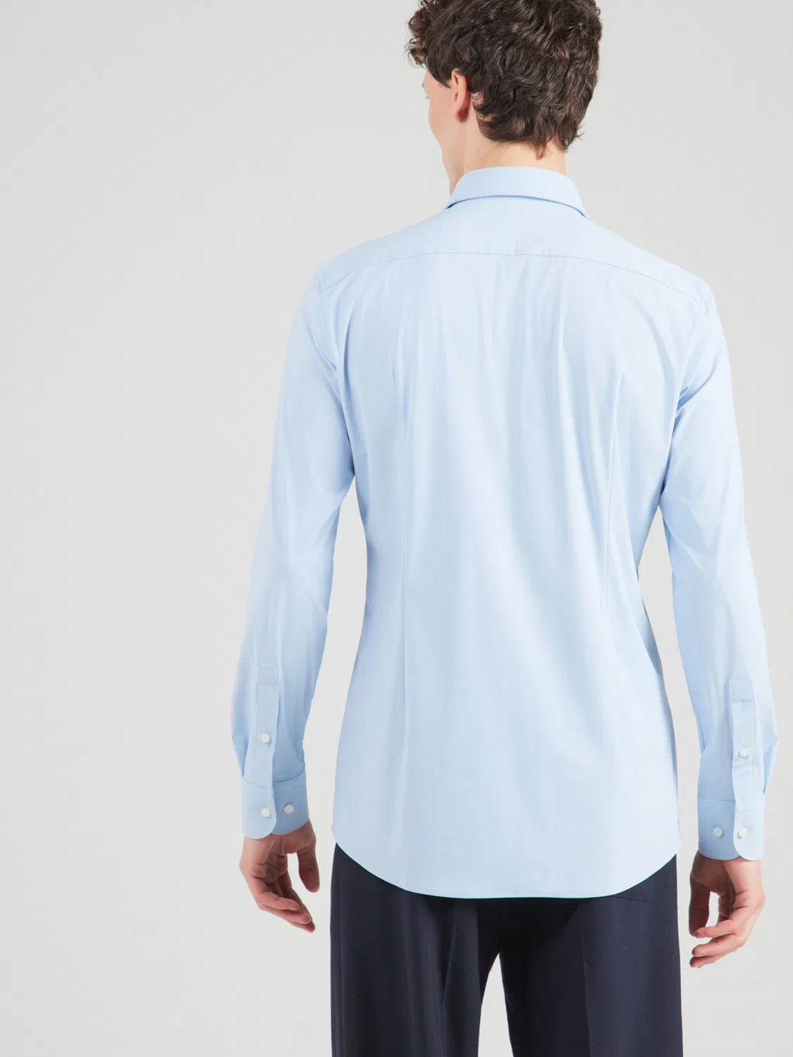 Деловая рубашка Boss Slim fit HANK светло-голубого цвета — фото 4
