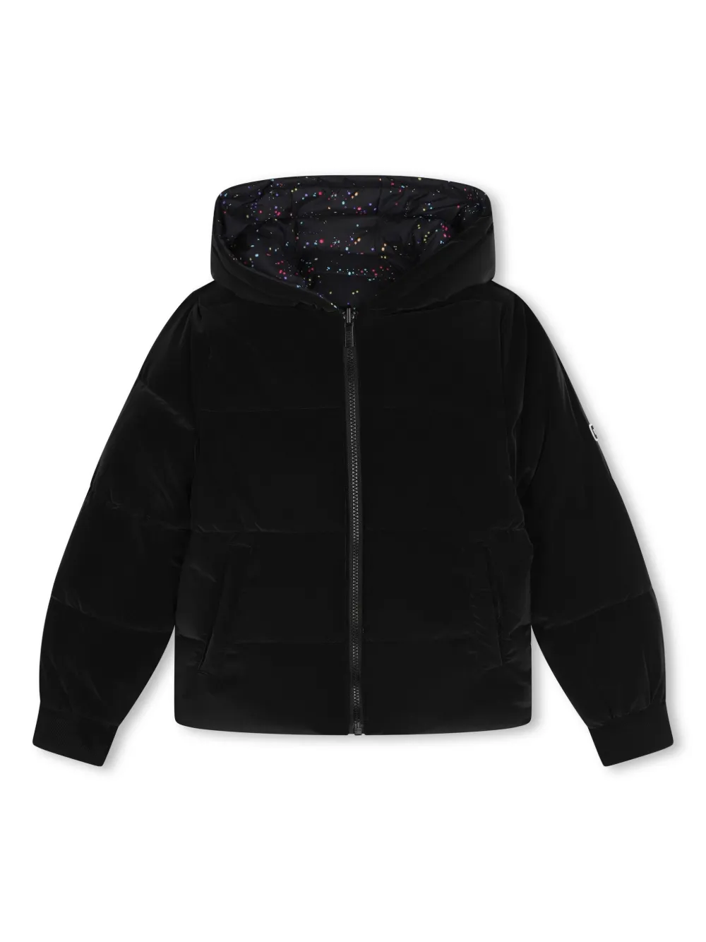 Двусторонний пуховик с логотипом Dkny Kids, черный — фото 3