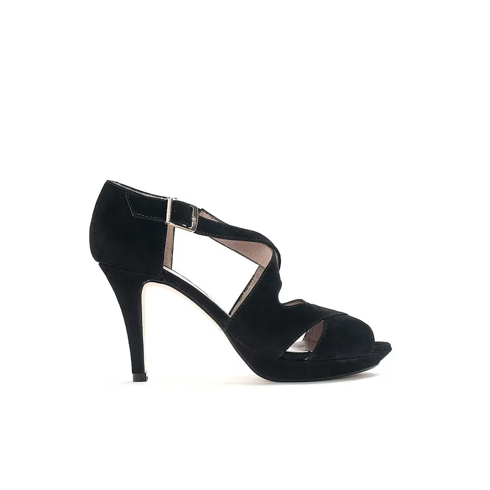 

Женские черные замшевые кожаные босоножки на каблуке Mad Pumps, черный