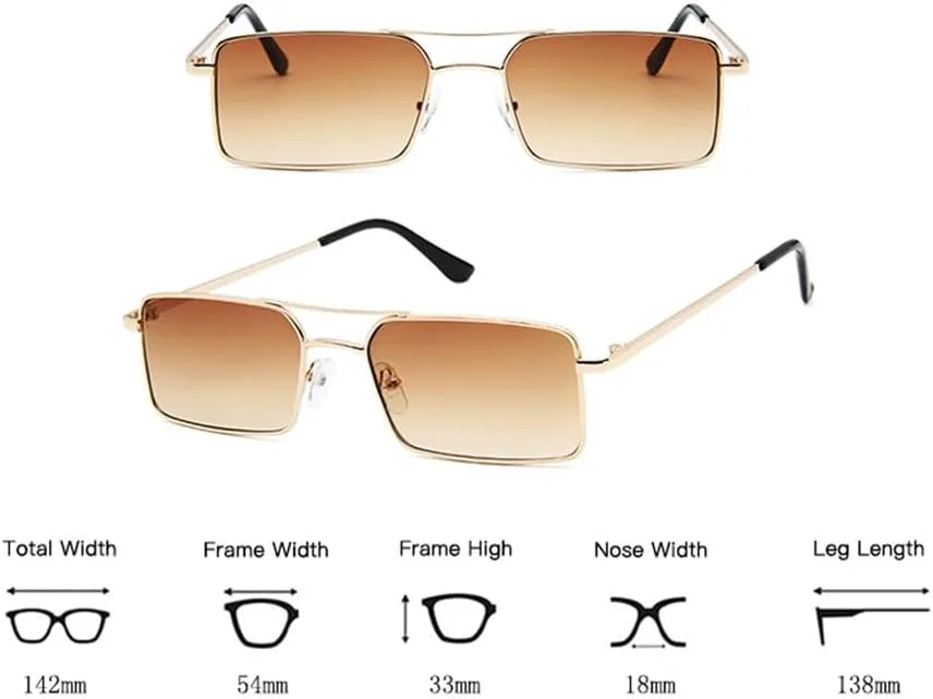 

Винтажные солнцезащитные очки в стиле стимпанк, прямоугольные, женские, с металлическим мостиком, зеркальные, с защитой от УФ-излучения UV400 KTUCN, Gold Darkgreen