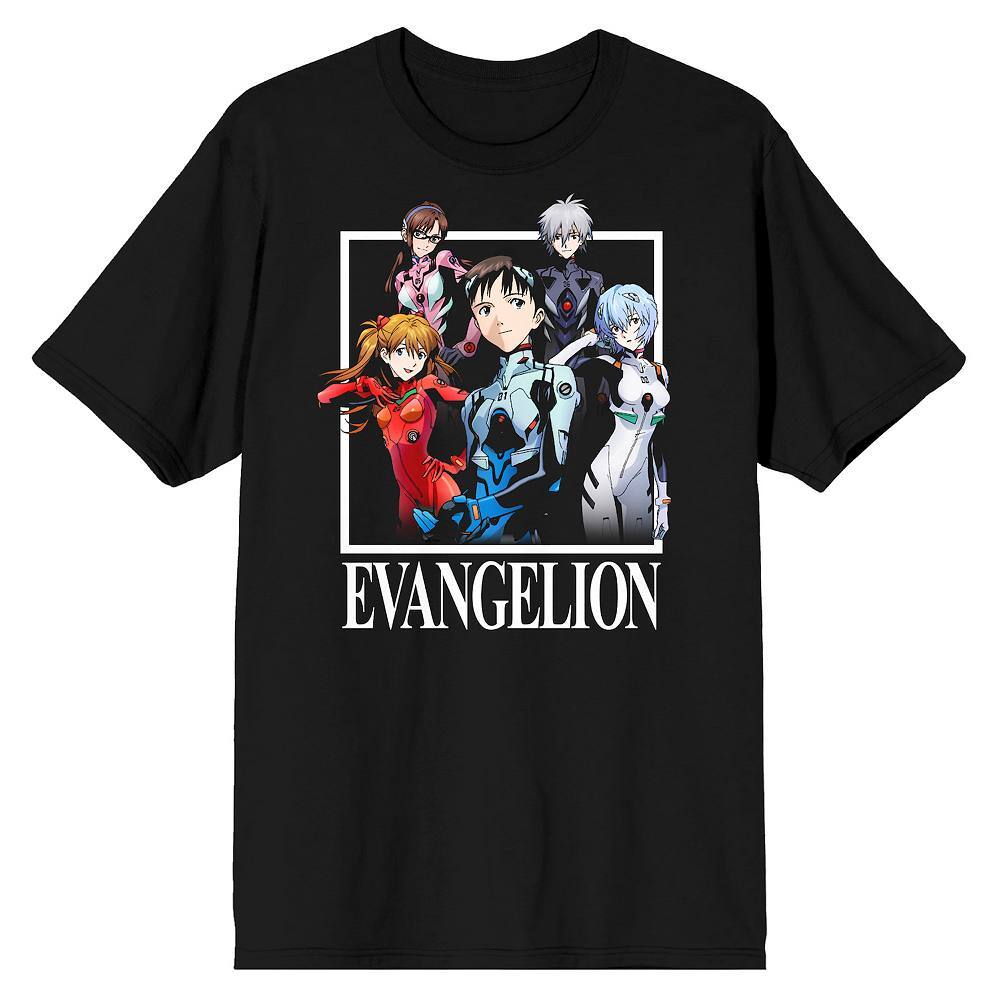 

Мужская футболка с рисунком Neon Genesis Evangelion Licensed Character, черный