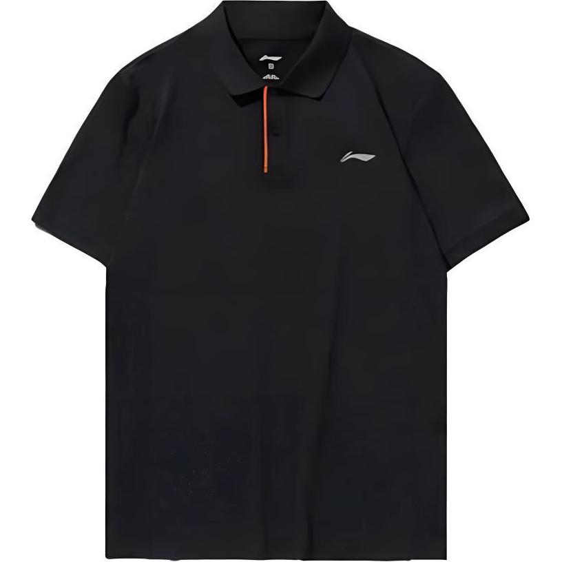 

Футболка поло мужская черная LINING