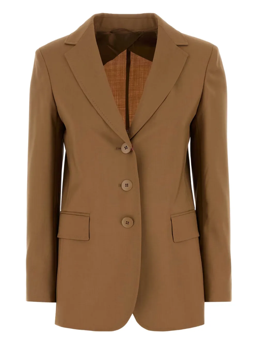 

Однобортный пиджак из вирджинской шерсти MAX MARA, коричневый
