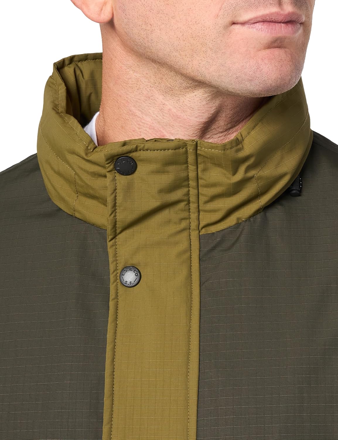 Levi's Mens Levi's Мужская ветровка из нейлона с застежкой-молнией спереди в стиле ретро, Olive — фото 3