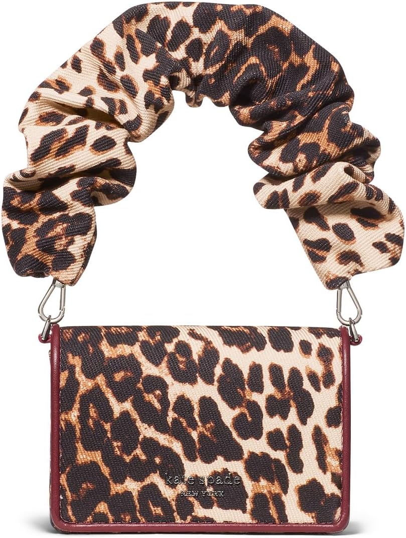

Сумка кросс-боди Kate Spade New York Natasha Downtown Leopard Fabric Card Case Crossbody With Scrunch Strap, цвет Leopard Multi