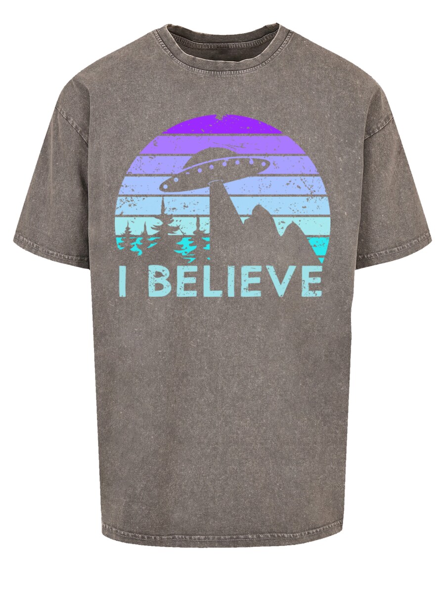

Рубашка F4NT4STIC I BELIEVE UFO Alien Raumschiff Retro, серый