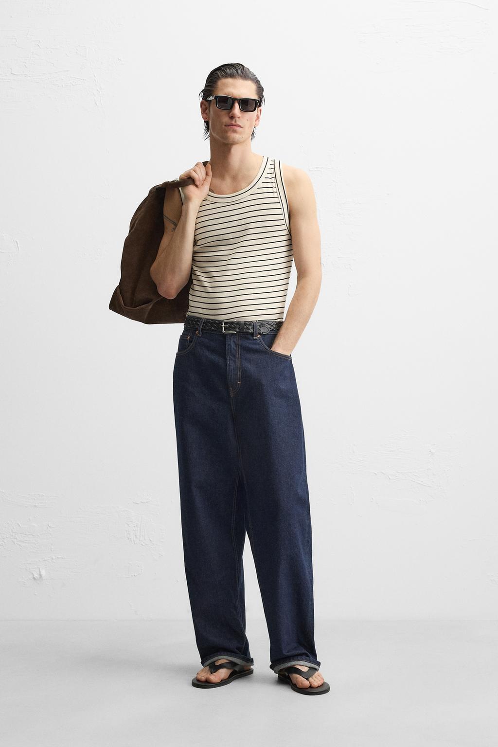 

Майка в полоску ZARA, цвет Black/White