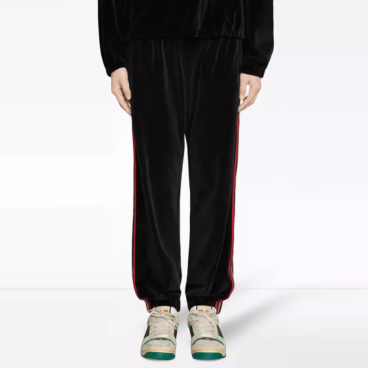 Штаны спортивные Gucci Chenille Jogging, черные — фото 3