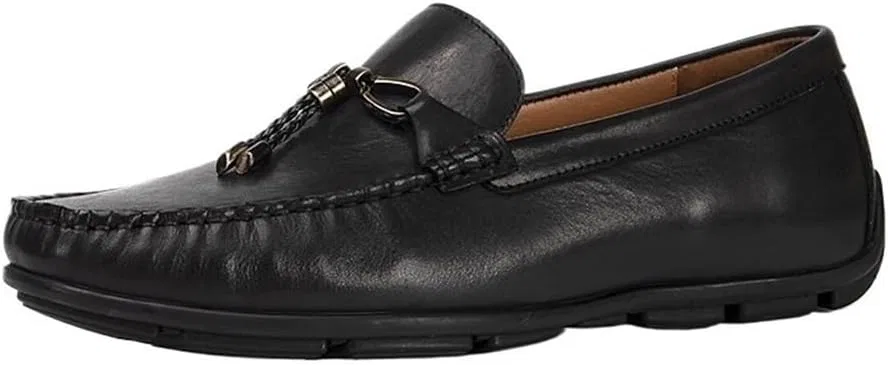 Мокасины кожаные Mens Leather Casual Loafers, Black DHFIRUFSHLO