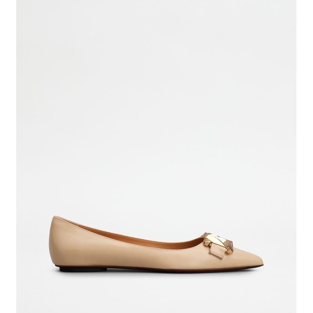 Кожаные балетки Kate Ballerinas TOD's, бежевый