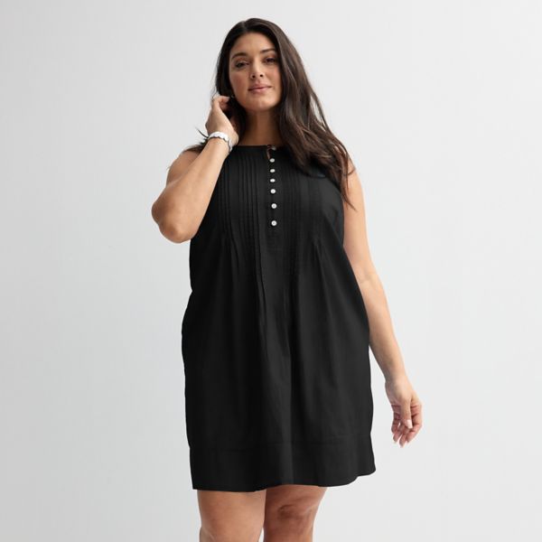 

Платье больших размеров с защипами Sonoma Goods For Life, цвет pitch black