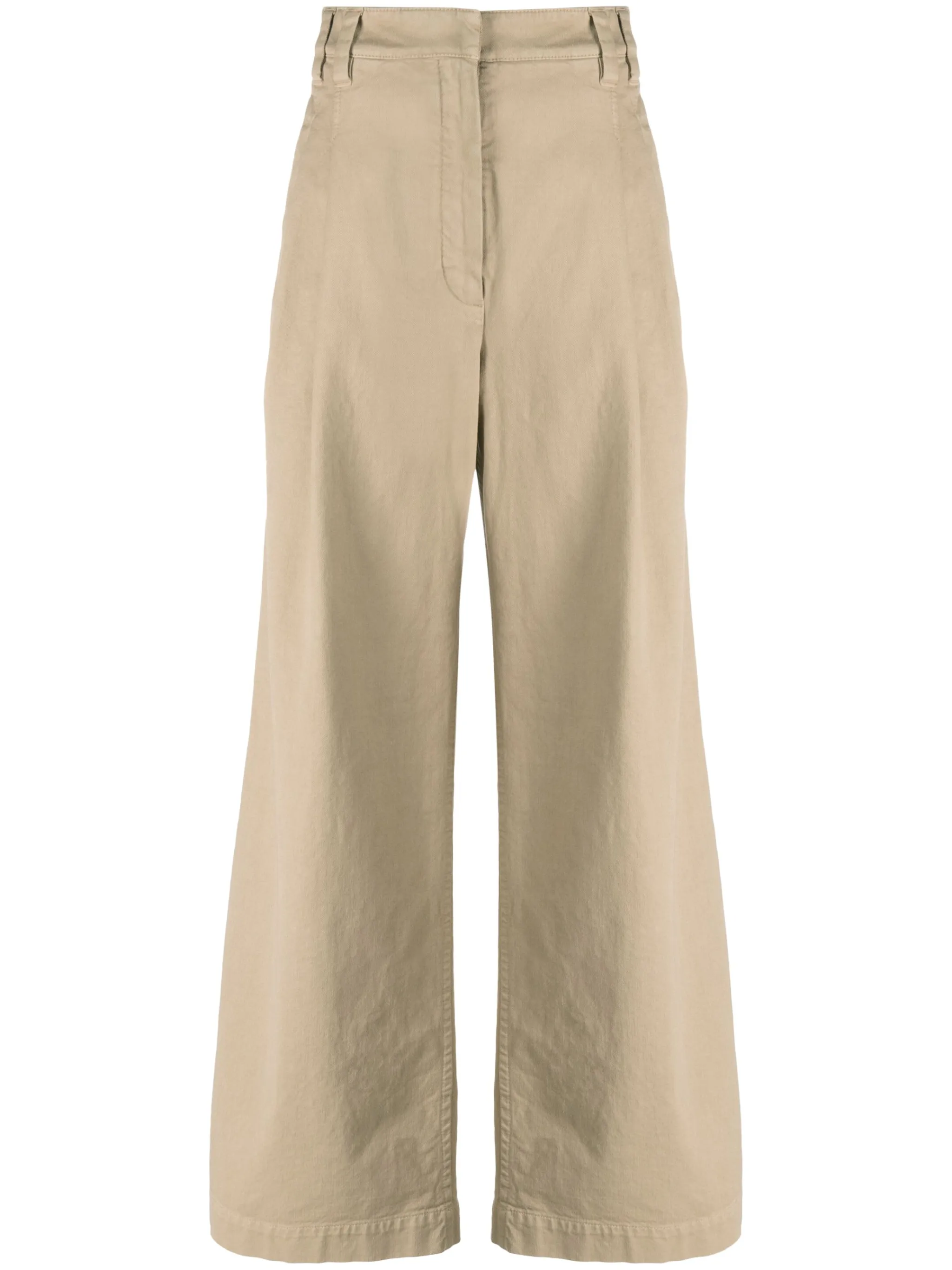 

Широкие брюки с завышенной талией Brunello Cucinelli, бежевый