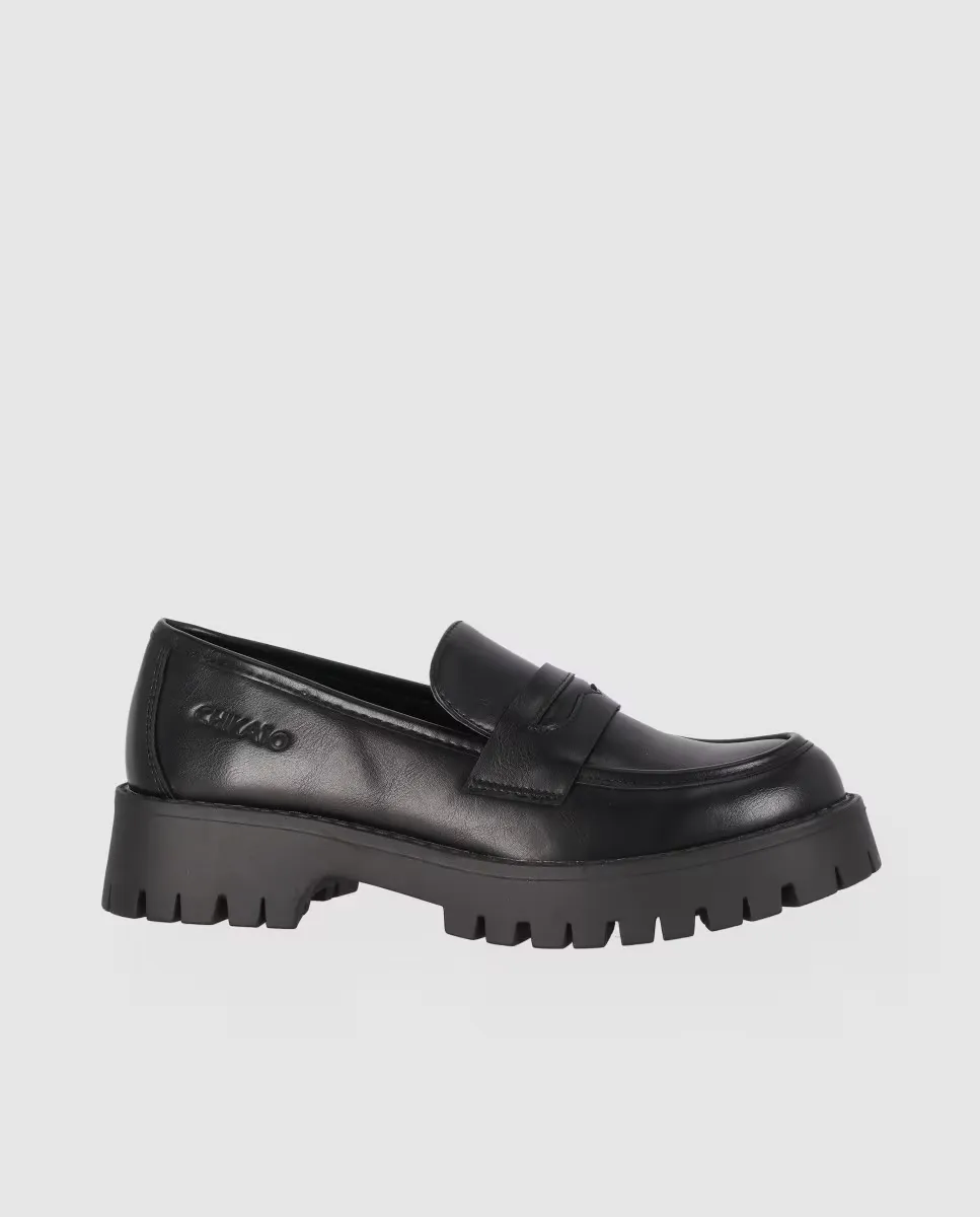 

Женские лоферы из веганской кожи с круглым носком Chika10, черный