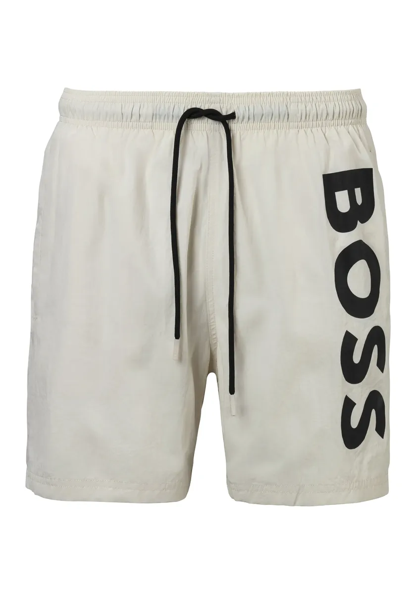 

Купальные шорты BOSS "Осьминог" с контрастной надписью логотипа BOSS на штанине, белый