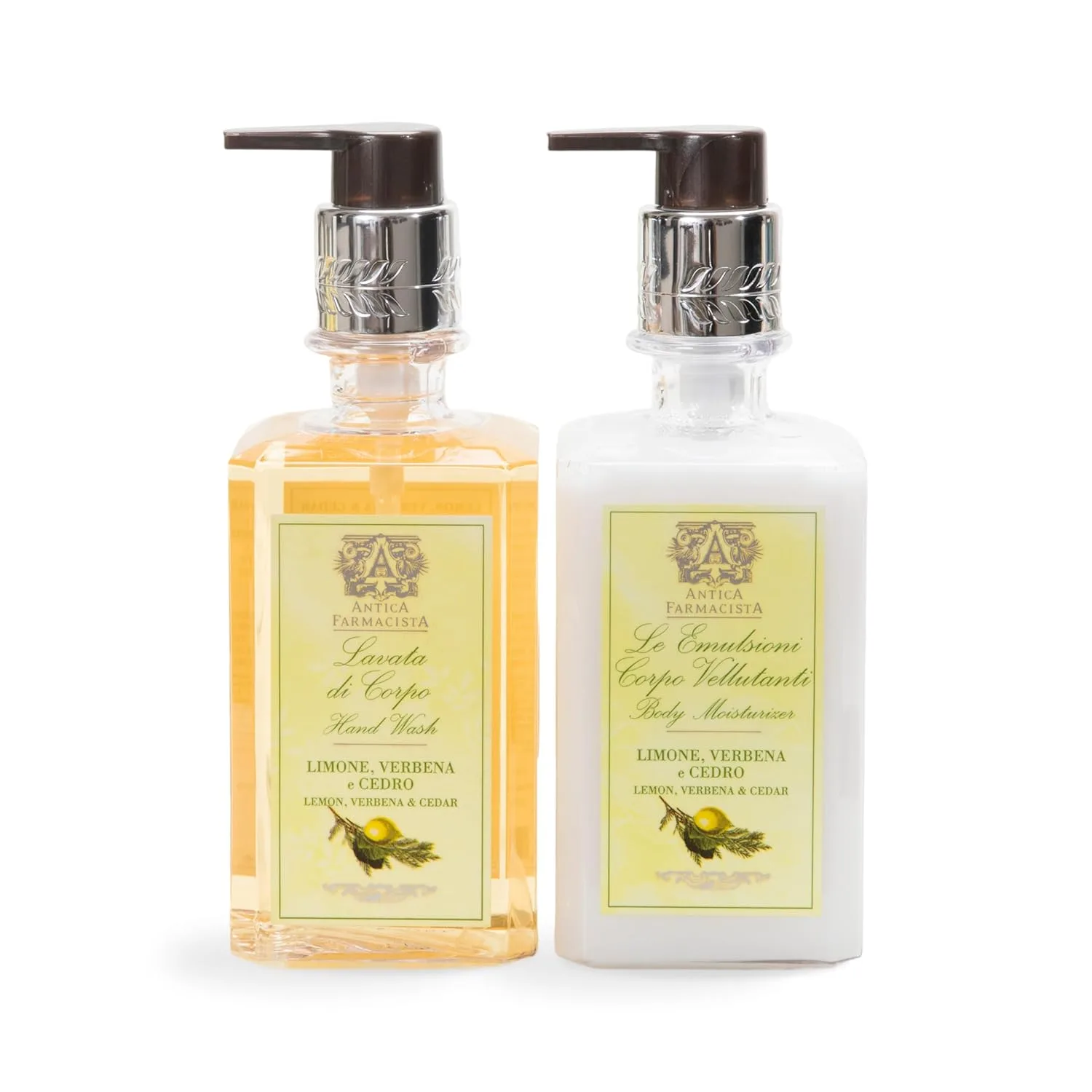 Набор Antica Farmacista Ambiance Bundle - увлажняющий крем для тела, 283 мл, и гель для душа и рук, 283 мл - Лимон, вербена и кедр