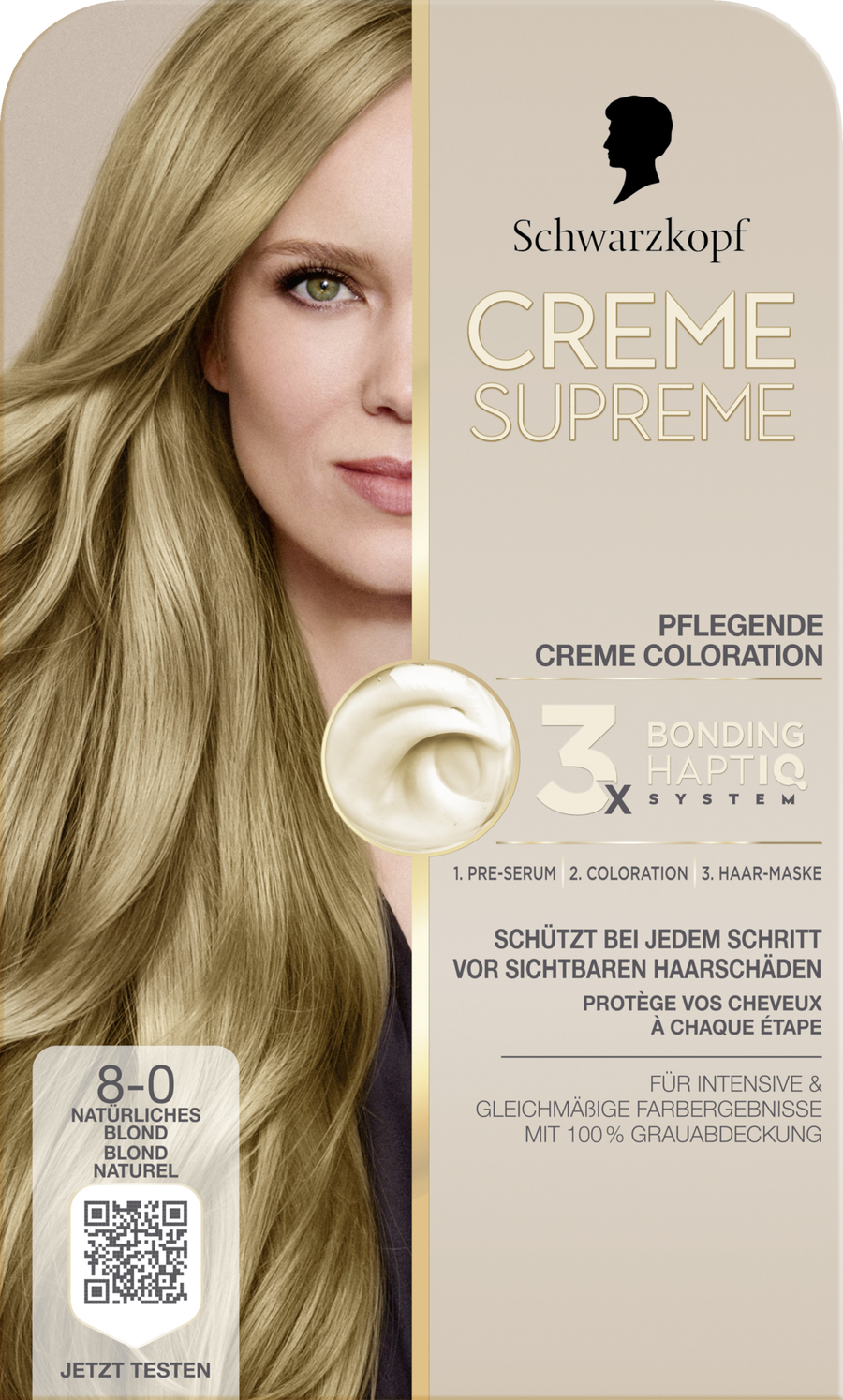 

Краска для волос CREME SUPREME Pflegende Coloration 8-0 Natürliches Blond