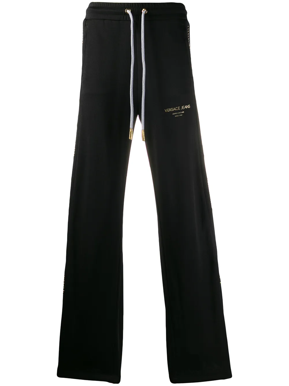 

Декорированные спортивные брюки широкого кроя Versace Jeans Couture, черный