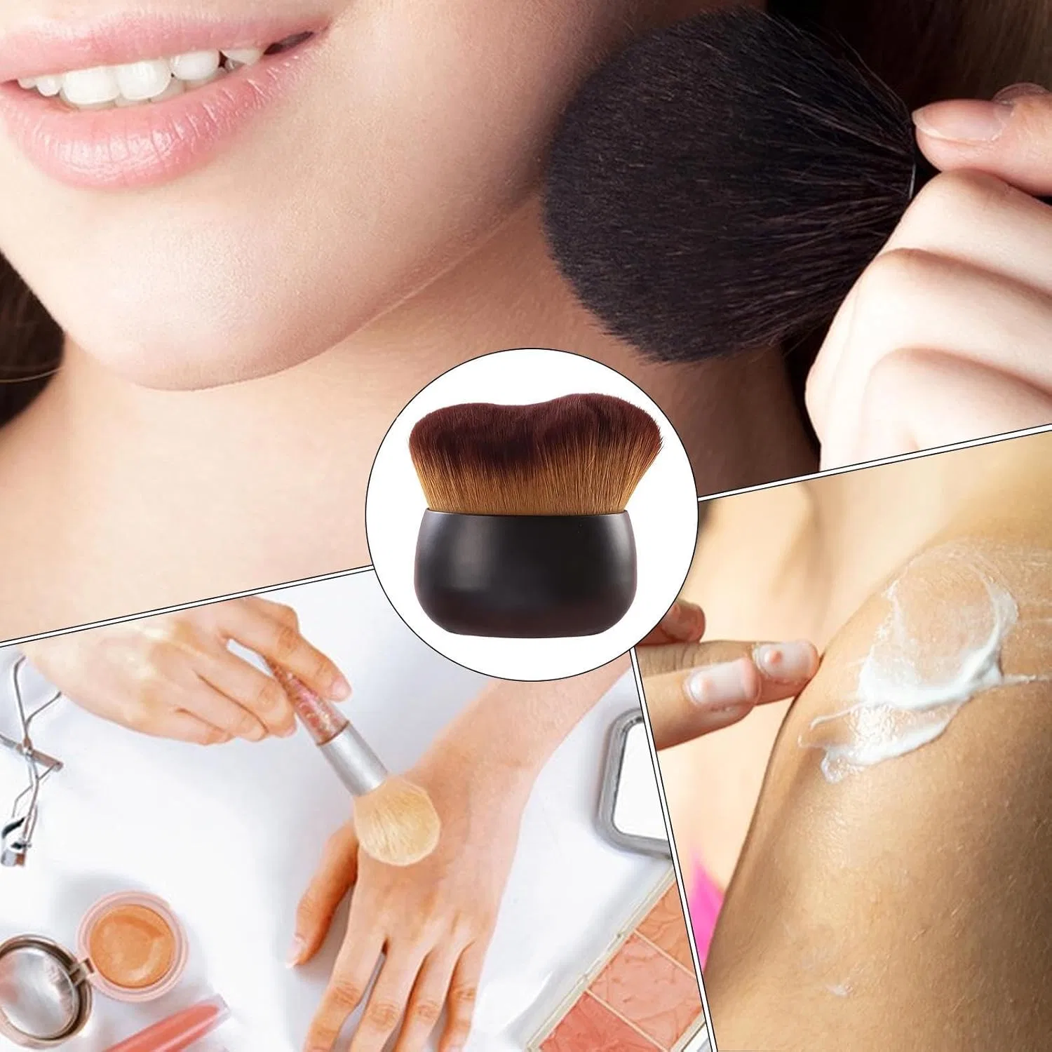 Кисть для тела Body Foundation Brush 7.5cm широкая мягкая интенсивная для автозагара, макияжа, контуринга, черная — фото 4