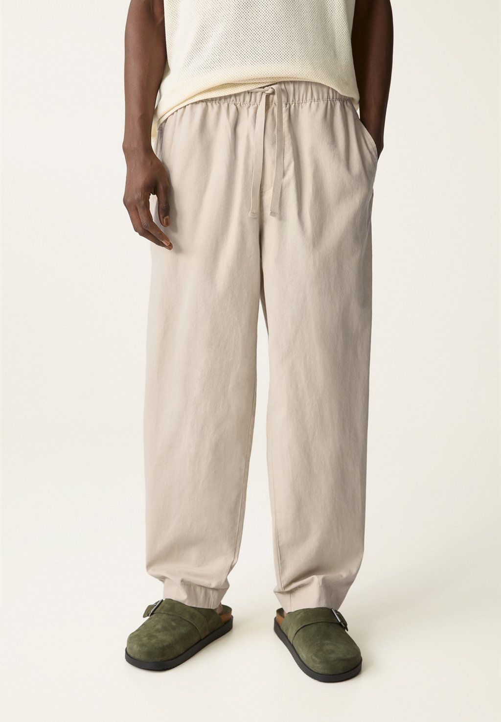 

Брюки LINEN BLEND PULL&BEAR, бежевый