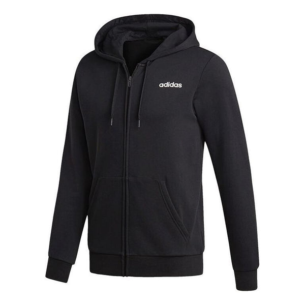 

Куртка linear french terry hoodie 'black' Adidas, черный