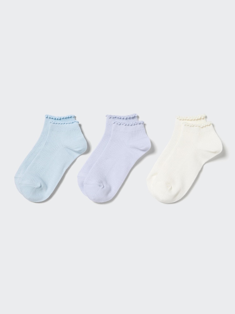 

Короткие носки для девочек, 3 пары Uniqlo, цвет 60 синий
