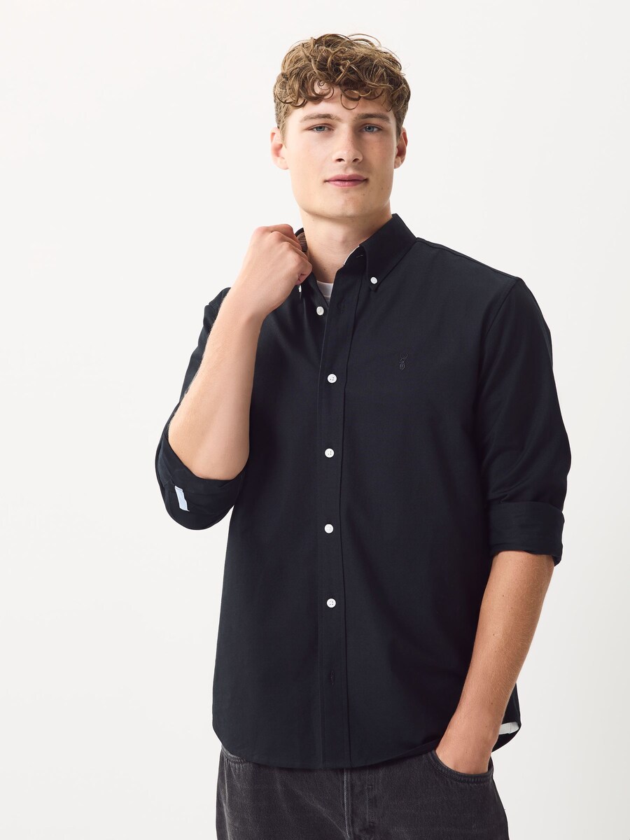 Рубашка Slim Fit на пуговицах Next, черный — фото 2