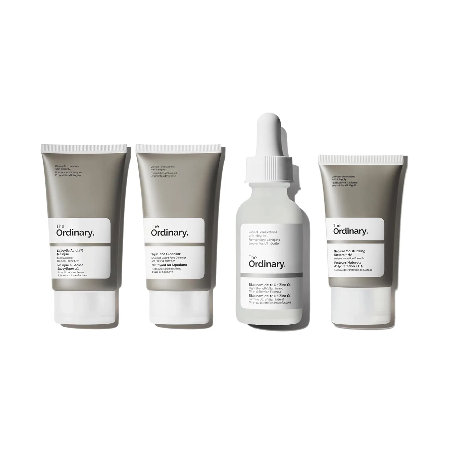 The Ordinary Pore Control Collection Набор для ухода: маска с салициловой кислотой 2%, ниацинамид 10% + цинк 1%, очищающее средство со скваланом, увлажняющий крем с натуральными факторами увлажнения + гиалуроновая кислота