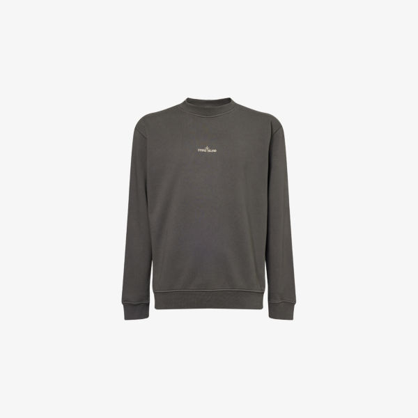 

Свитшот Stone Island из хлопкового джерси с принтом, серый
