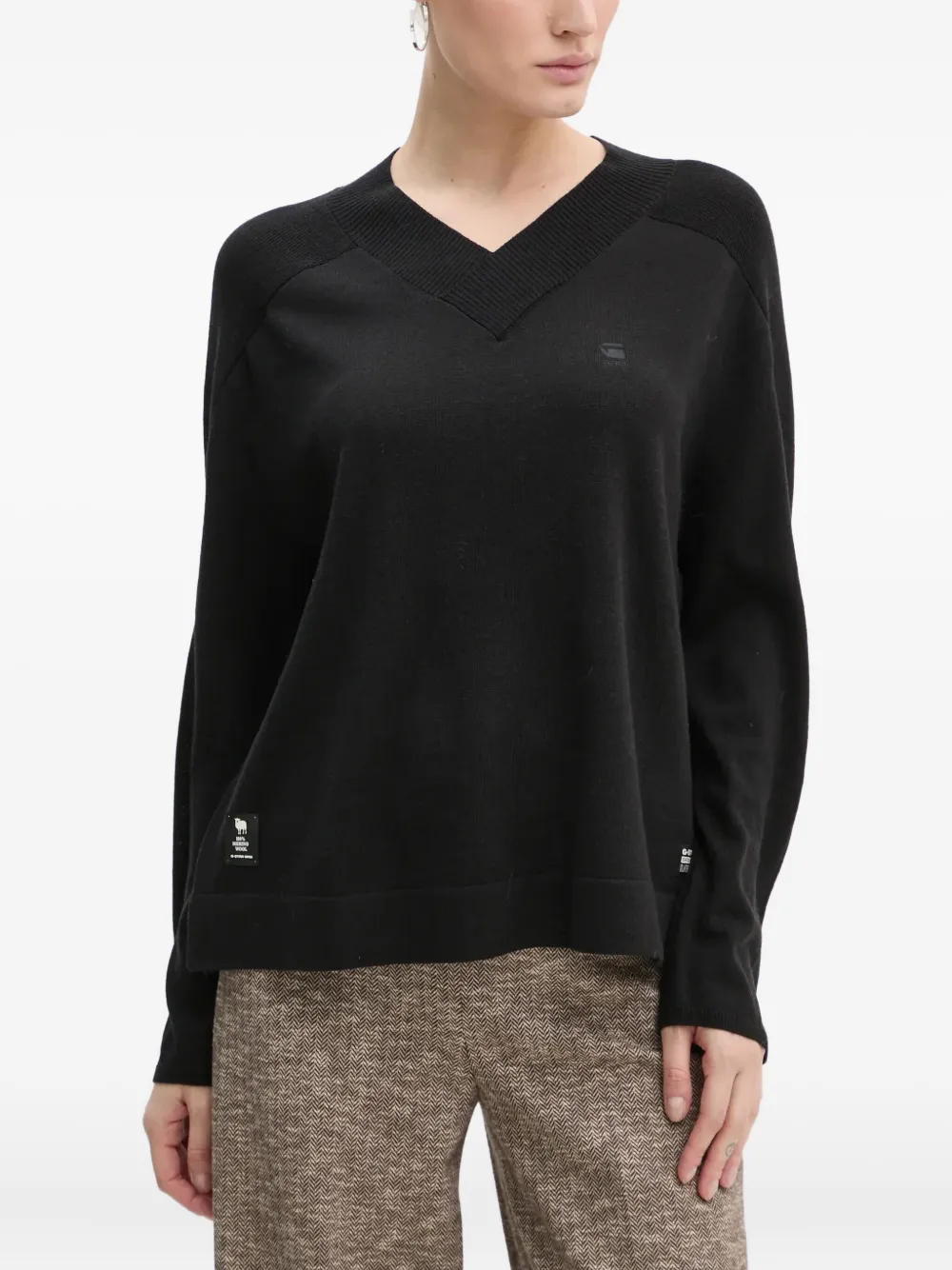 

Свитер с V-образным вырезом G-Star Raw, серый