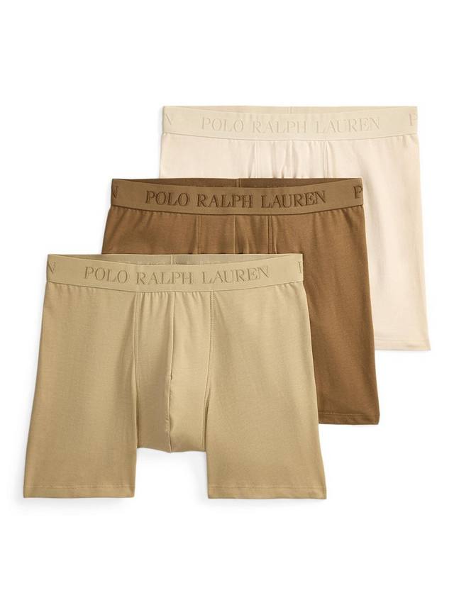 

Боксеры с логотипом из стрейч-хлопка Ralph Lauren, Pack of 3, Brown Mid