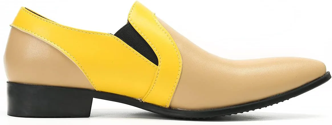 

Мужские лоферы Santimon, слипоны, повседневные и деловые двухцветные пенни-лоферы, для выпускного, свадьбы, торжеств, за рулем, летняя обувь для прогулок для парней, желтый