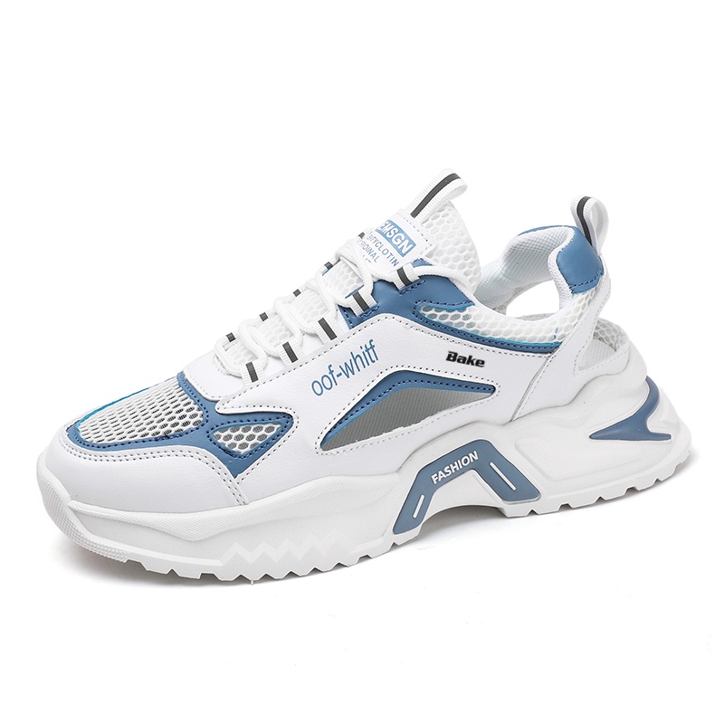

Дышащие и износостойкие низкие повседневные туфли для мужчин BAKE, White Blue