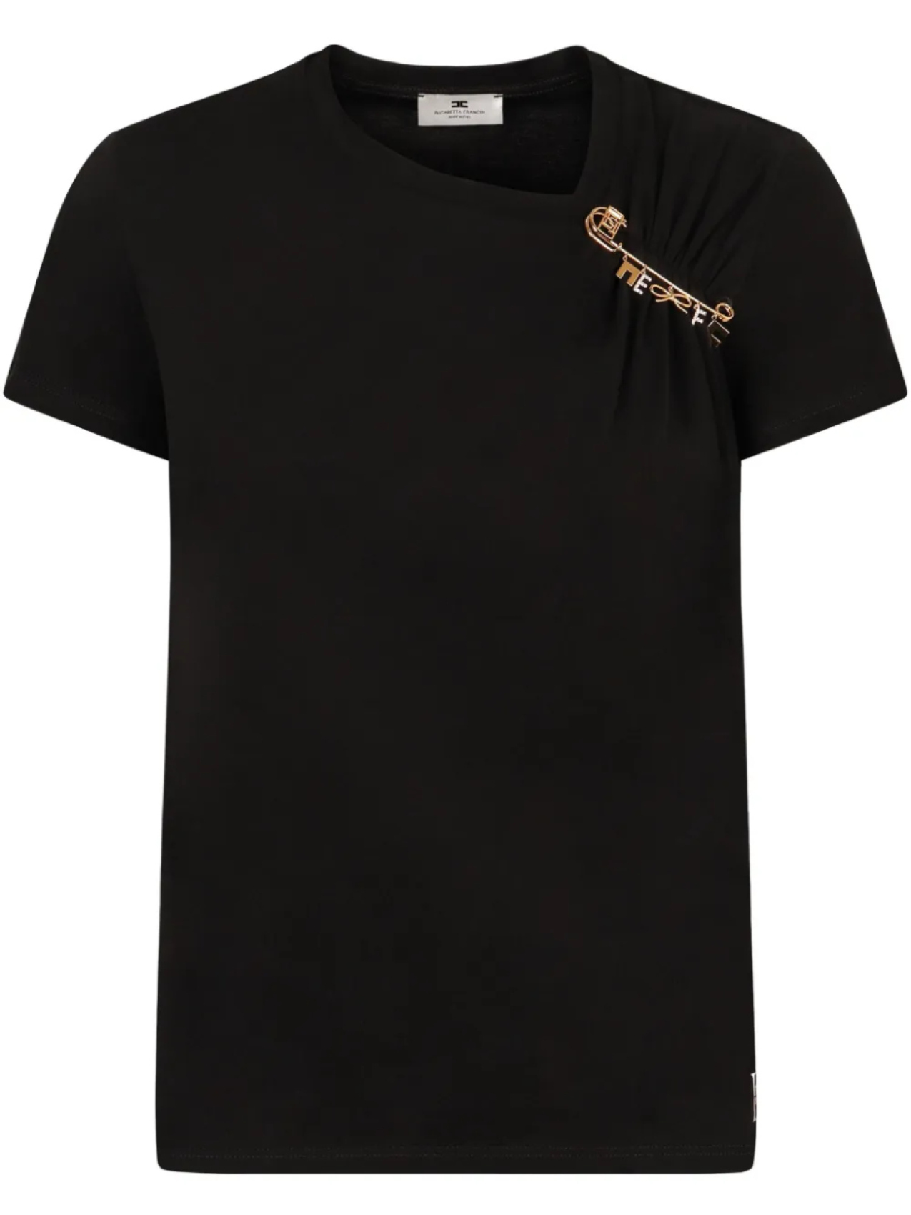 

Футболка с брошью Elisabetta Franchi, черный