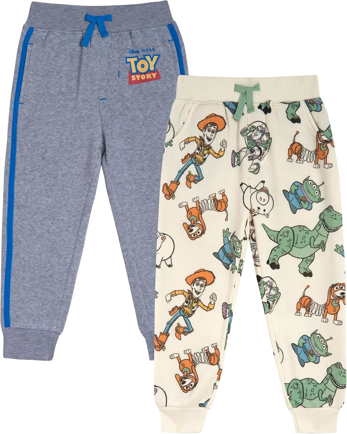 Комплект из двух флисовых штанишек Disney для младенцев и детей постарше (12 месяцев - 10-12 лет), Toy Story, Gray/White