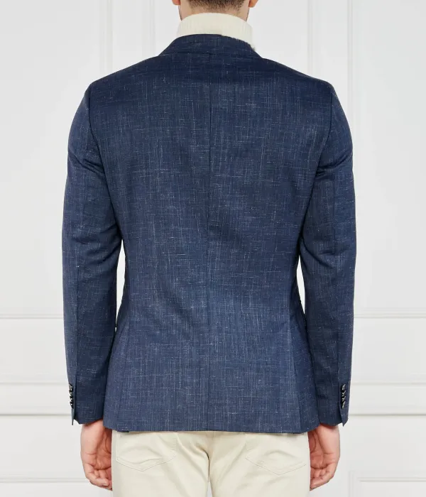 Элегантная шерстяная куртка Hutson Slim fit Boss, синий — фото 4