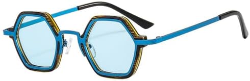 

Ретро-солнцезащитные очки Polygon для женщин, модные очки с прозрачными линзами Ocean Gradient, мужские солнцезащитные очки в стиле панк с защитой от УФ-излучения UV400 MTZJH, Stripe Blue