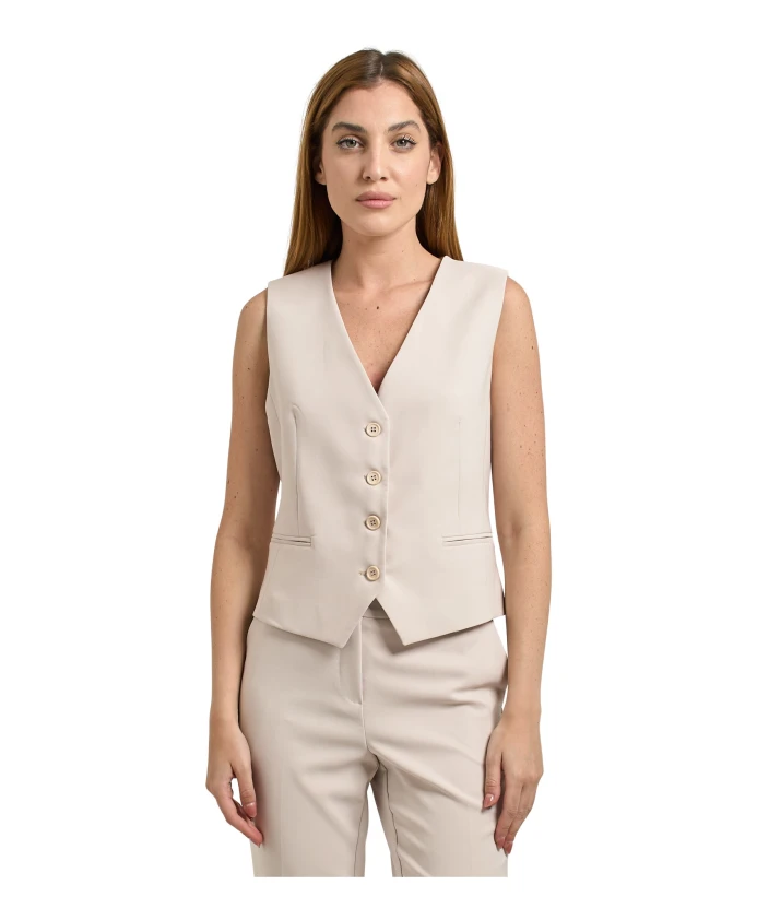 

Бежевая хлопковая куртка с V-образным вырезом Fracomina, бежевый