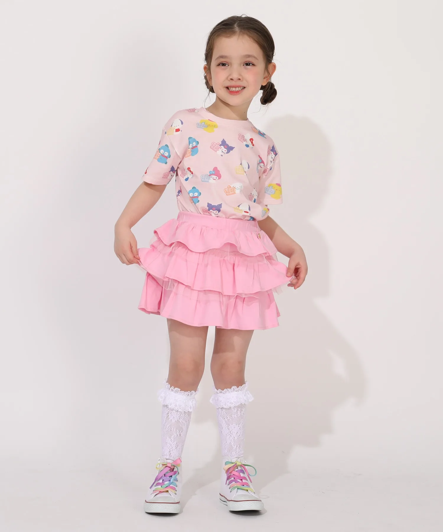 Детская футболка с пастельным принтом Sanrio BABYDOLL розовая — фото 4