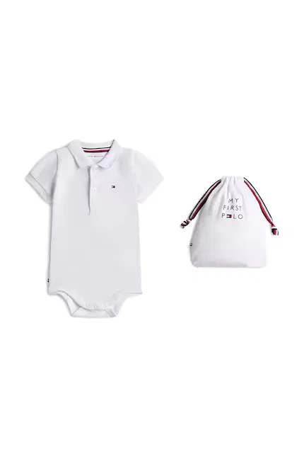 Боди с коротким рукавом из пике Tommy Hilfiger, белый